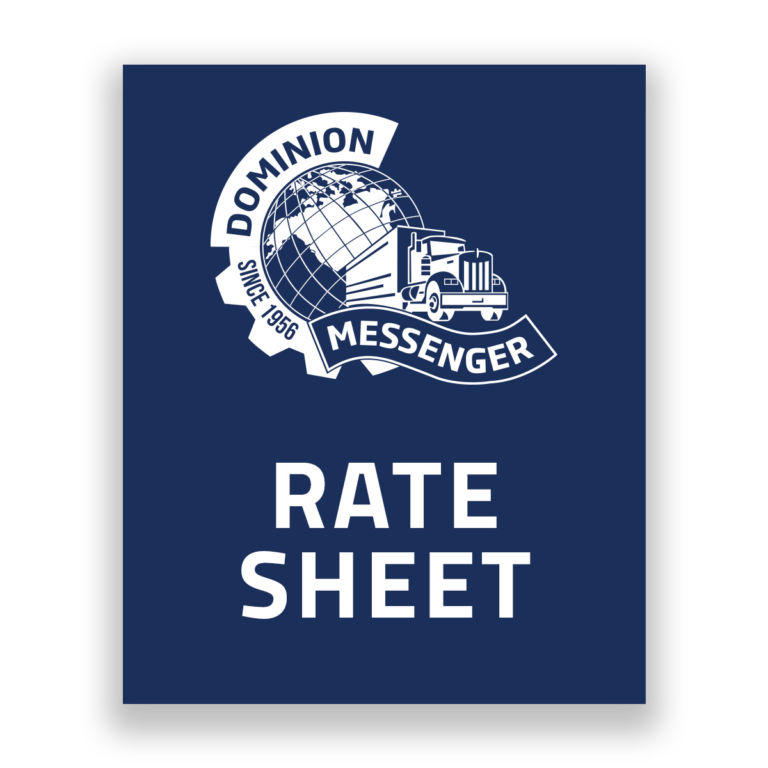 Rate Sheet Dominion Messenger, Edmonton Courier Service